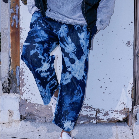StudioBlueLA Bleached Denim Pants - Picture 2 of 4